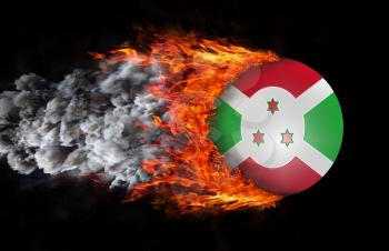 Concept of speed - Flag with a trail of fire and smoke - Burundi