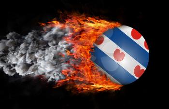Concept of speed - Flag with a trail of fire and smoke - Friesland