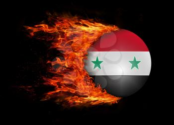 Concept of speed - Flag with a trail of fire - Syria