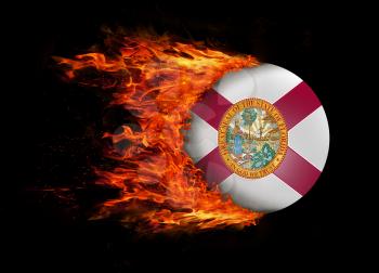 Concept of speed - US state flag with a trail of fire - Florida