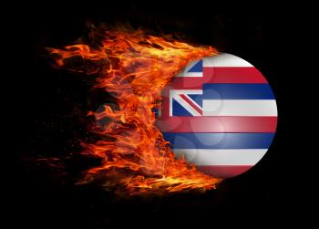 Concept of speed - US state flag with a trail of fire - Hawaii
