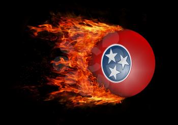 Concept of speed - US state flag with a trail of fire - Tennessee