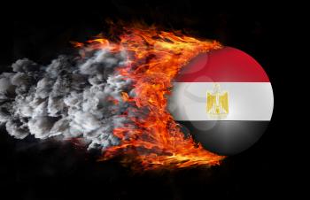 Concept of speed - Flag with a trail of fire and smoke - Egypt