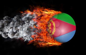 Concept of speed - Flag with a trail of fire and smoke - Eritrea
