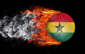Concept of speed - Flag with a trail of fire and smoke - Senegal
