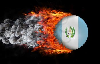 Concept of speed - Flag with a trail of fire and smoke - Guatemala