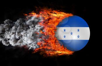 Concept of speed - Flag with a trail of fire and smoke - Honduras