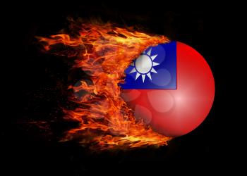 Concept of speed - Flag with a trail of fire - Taiwan