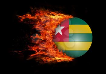 Concept of speed - Flag with a trail of fire - Togo