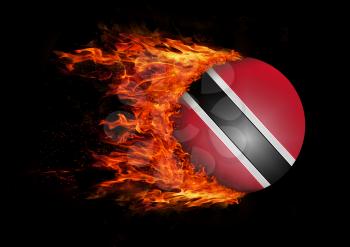 Concept of speed - Flag with a trail of fire - Trinidad and Tobago