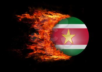 Concept of speed - Flag with a trail of fire - Suriname