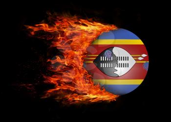 Concept of speed - Flag with a trail of fire - Swaziland