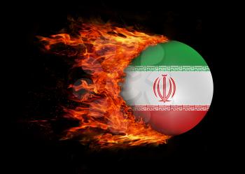 Concept of speed - Flag with a trail of fire - Iran
