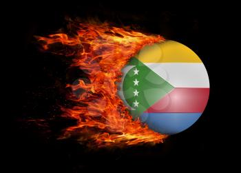 Concept of speed - Flag with a trail of fire - Comoros