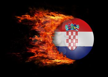 Concept of speed - Flag with a trail of fire - Croatia