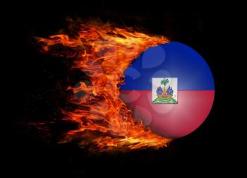 Concept of speed - Flag with a trail of fire - Haiti