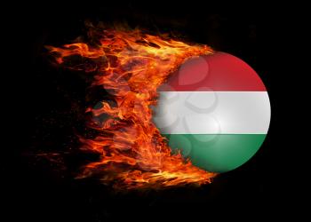 Concept of speed - Flag with a trail of fire - Hungary