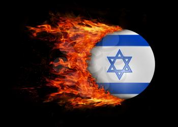 Concept of speed - Flag with a trail of fire - Israel