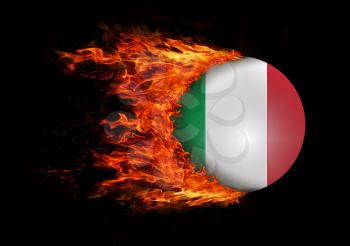 Concept of speed - Flag with a trail of fire - Italy