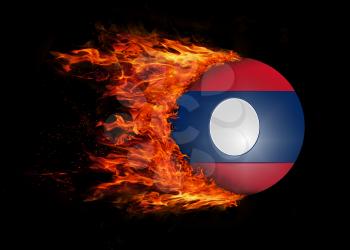 Concept of speed - Flag with a trail of fire - Laos