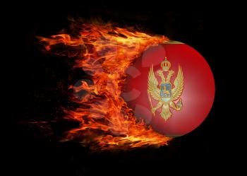 Concept of speed - Flag with a trail of fire - Montenegro