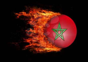 Concept of speed - Flag with a trail of fire - Morocco