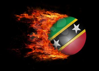 Concept of speed - Flag with a trail of fire - Saint Kitts and Nevis