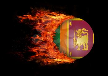 Concept of speed - Flag with a trail of fire - Sri Lanka