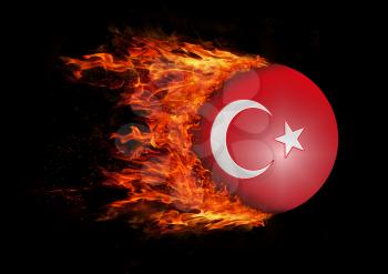 Concept of speed - Flag with a trail of fire - Turkey