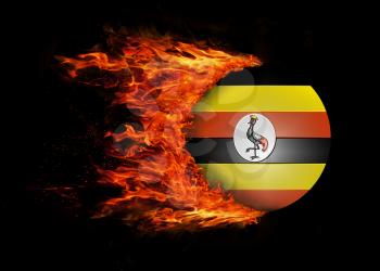Concept of speed - Flag with a trail of fire - Uganda