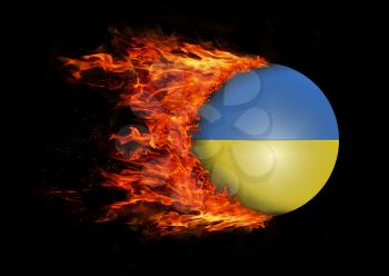 Concept of speed - Flag with a trail of fire - Ukraine