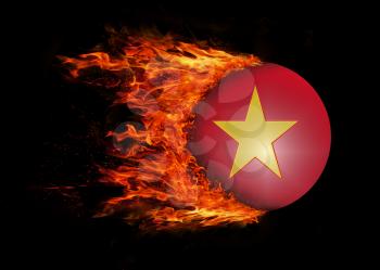 Concept of speed - Flag with a trail of fire - Vietnam