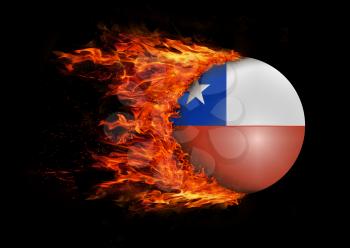 Concept of speed - Flag with a trail of fire - Chile