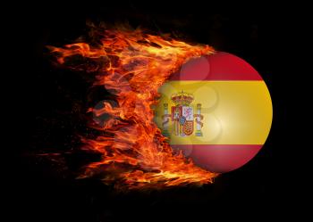 Concept of speed - Flag with a trail of fire - Spain