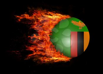Concept of speed - Flag with a trail of fire - Zambia