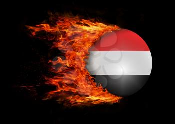 Concept of speed - Flag with a trail of fire - Yemen