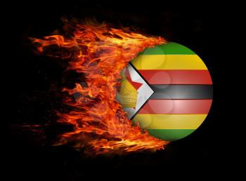 Concept of speed - Flag with a trail of fire - Zimbabwe