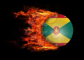 Concept of speed - Flag with a trail of fire - Grenada