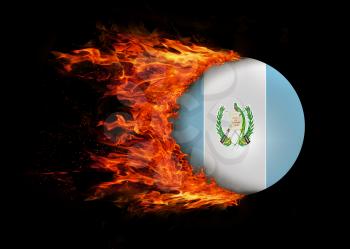 Concept of speed - Flag with a trail of fire - Guatemala