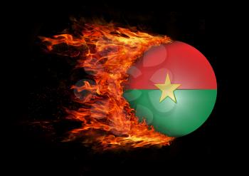 Concept of speed - Flag with a trail of fire - Burkina Faso