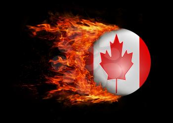 Concept of speed - Flag with a trail of fire - Canada