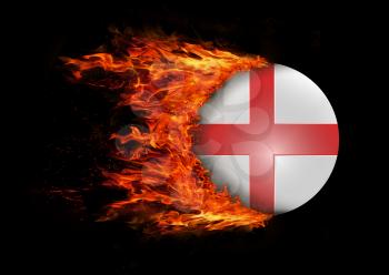 Concept of speed - Flag with a trail of fire - England