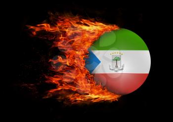Concept of speed - Flag with a trail of fire - Equatorial Guinea