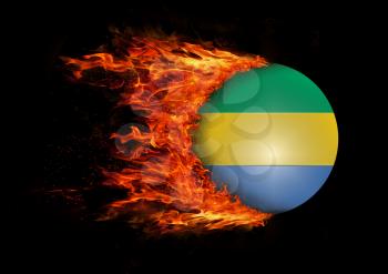 Concept of speed - Flag with a trail of fire - Gabon