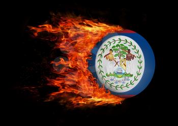 Concept of speed - Flag with a trail of fire - Belize