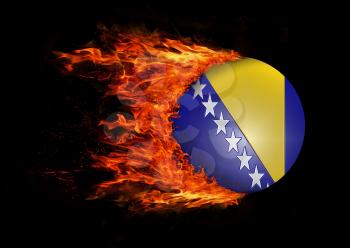 Concept of speed - Flag with a trail of fire - Bosnia