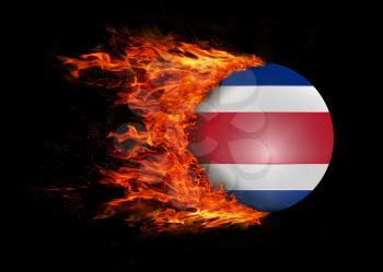 Concept of speed - Flag with a trail of fire - Costa Rica