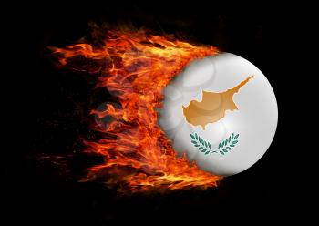 Concept of speed - Flag with a trail of fire - Cyprus