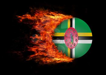 Concept of speed - Flag with a trail of fire - Dominica