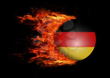 Concept of speed - Flag with a trail of fire - Germany